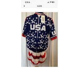 USA DKGEMN Men’s Sz 3XL Red White Blue Patriotic Cycling Bike Shirt NEW W/TAGS